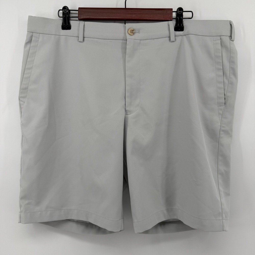Peter Millar Golf Shorts Mens 38 Gray Performance Polyester Flat Front 9 Inseam